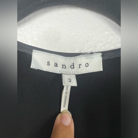 Sandro Rayure Shirt Tail Stripe Dress Size 2 - Picture 9 of 11